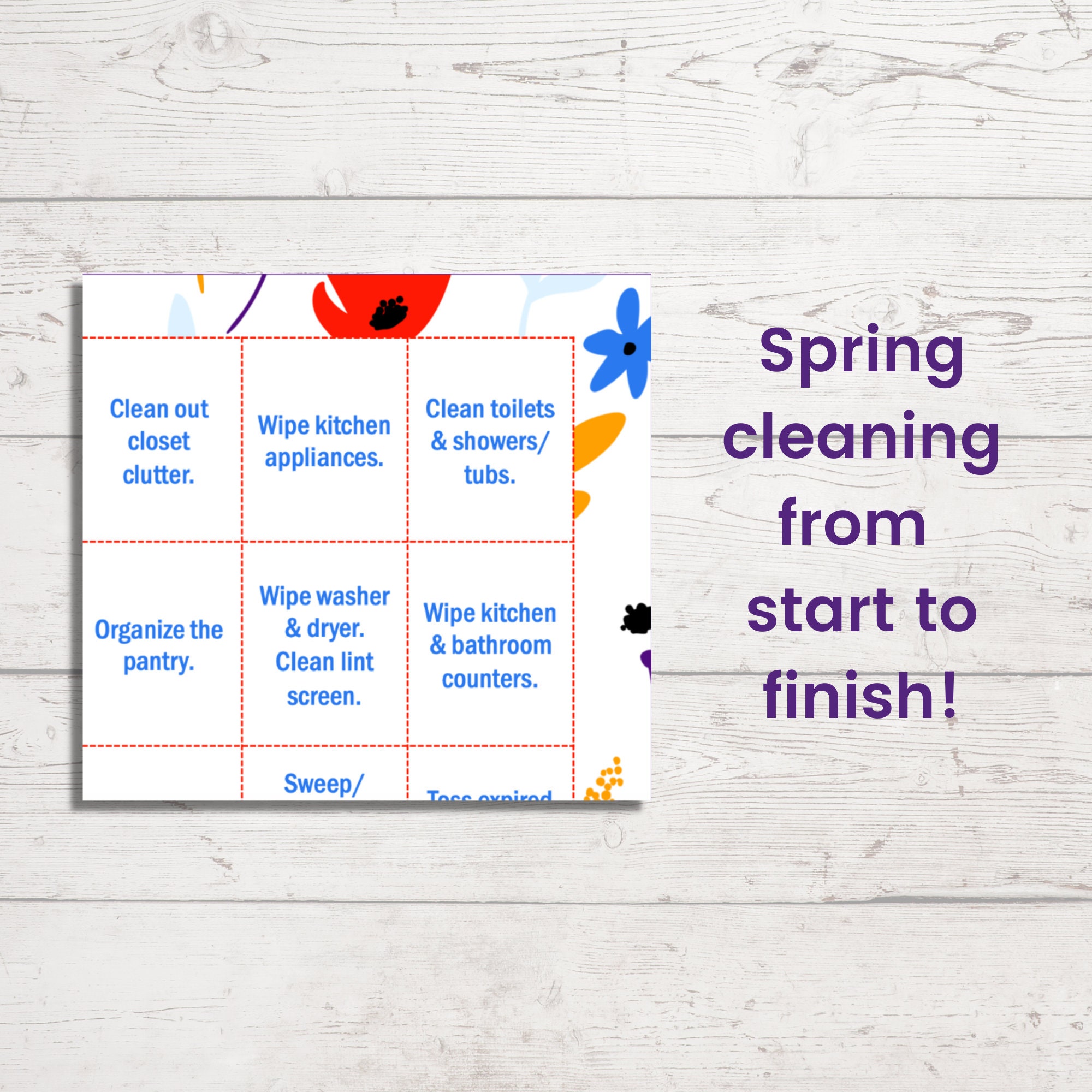 30 Day Spring Cleaning Challenge Checklist Printable, Home Cleaning ...