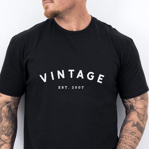 18th birthday gift shirt, Vintage est. 2007, 16th Birthday Shirt, Birthday Gift for him, 18th Birthday Present, Unisex