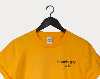 Sounds Gay Im In Shirt Bisexual Shirt 2 Gay Shirt tee cotton Pride Shirt Lbgt Shirts