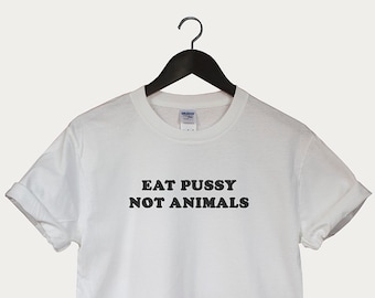 Mangez chatte pas animaux t-shirt t-shirt poche unisexe top tee coton vegan shirt amis animaux animaux amour