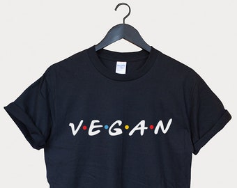Camiseta vegana, camiseta vegana divertida, regalo vegano, camiseta de regalo vegetariana, regalo para veganos, serie de televisión Friends
