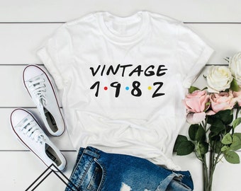 40th birthday shirt Birthday Shirt vintage 1982 tshirt  Personalized gift Birthday Shirts Gift For Women Man 40th birthday