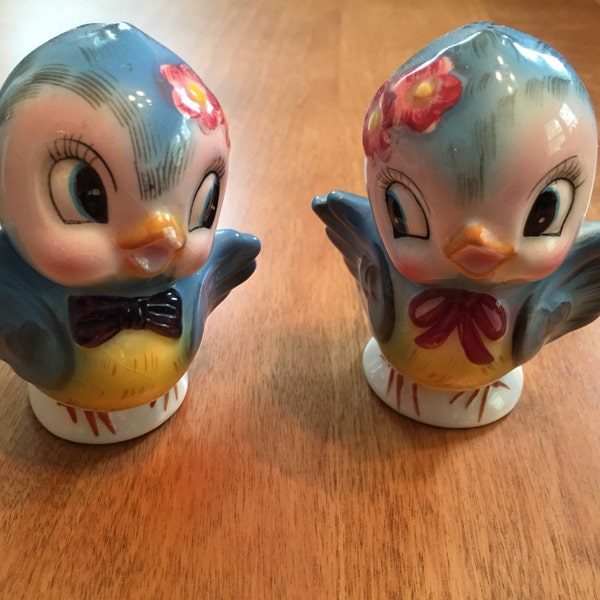 Vintage Lefton Bluebird Salt & Pepper Shakers