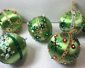 Vintage Beaded Ribbon Ornaments