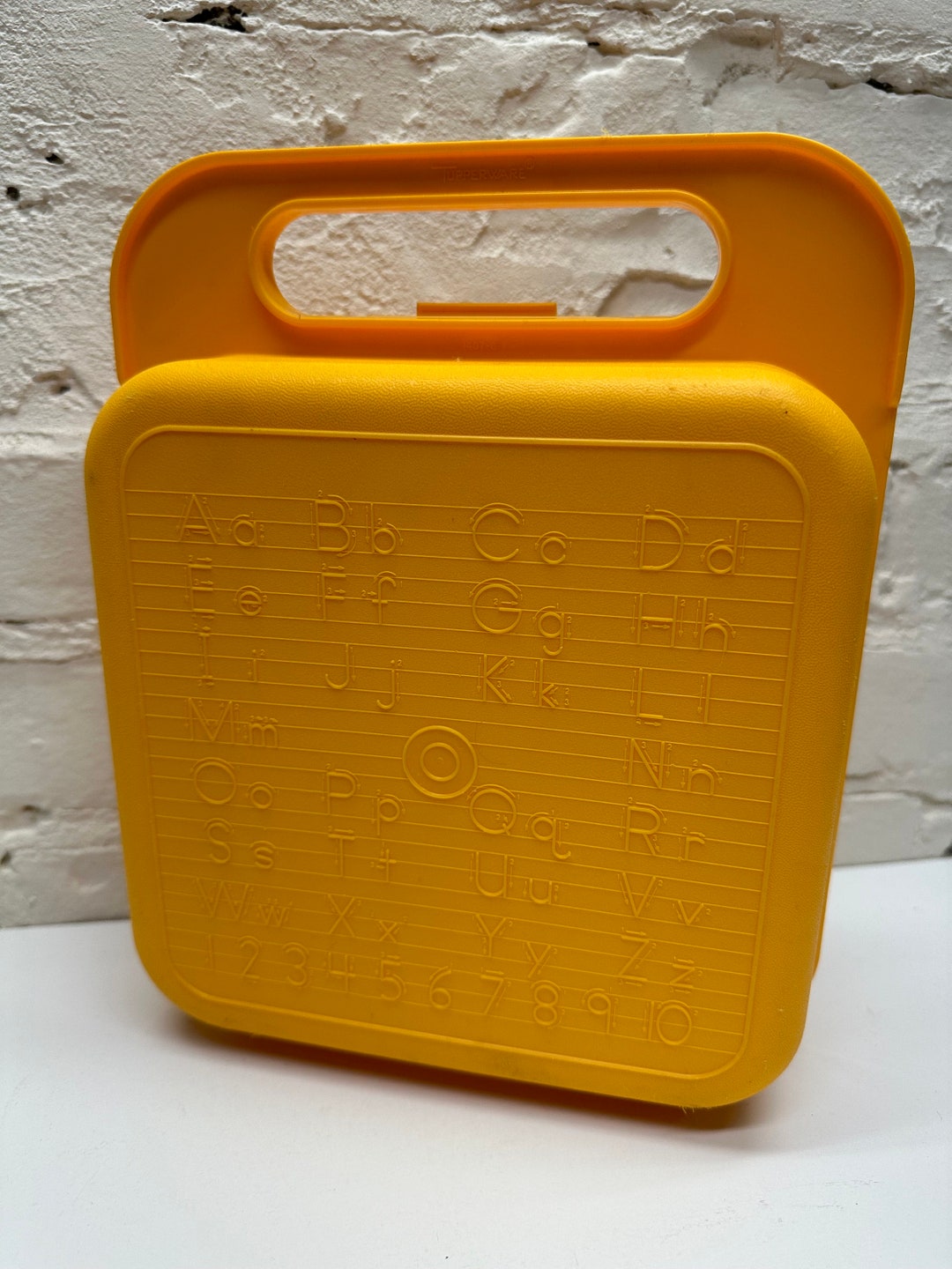 Vintage Tupperware Yellow Plastic Alphabet Lunchbox - Etsy