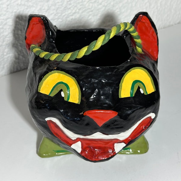 Vintage Paper Mache Halloween Cat