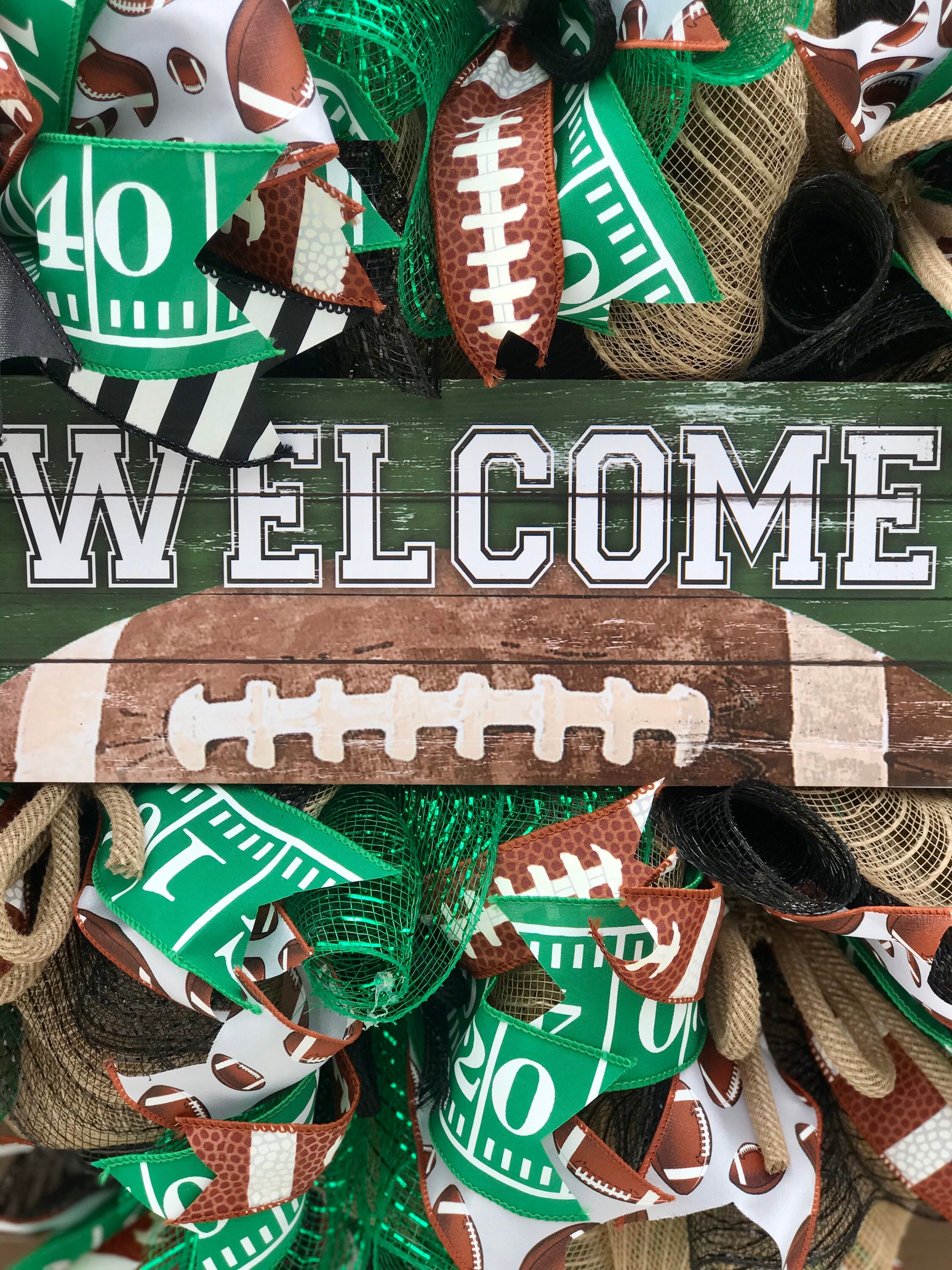Football Front Door Wreath, Fall Sports Wreath, Football Wreath, Sports