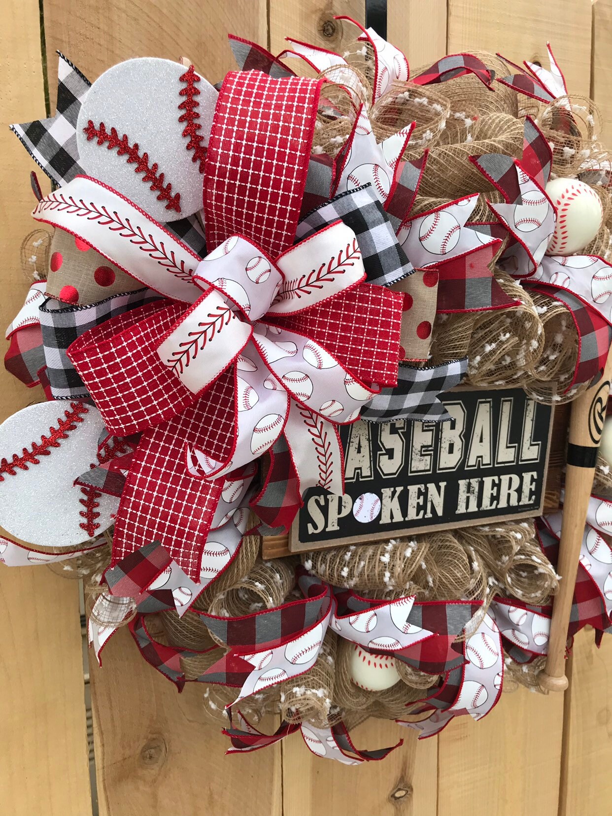 Baseball Wreath, Wreath for Front Door, Spring Wreath ...