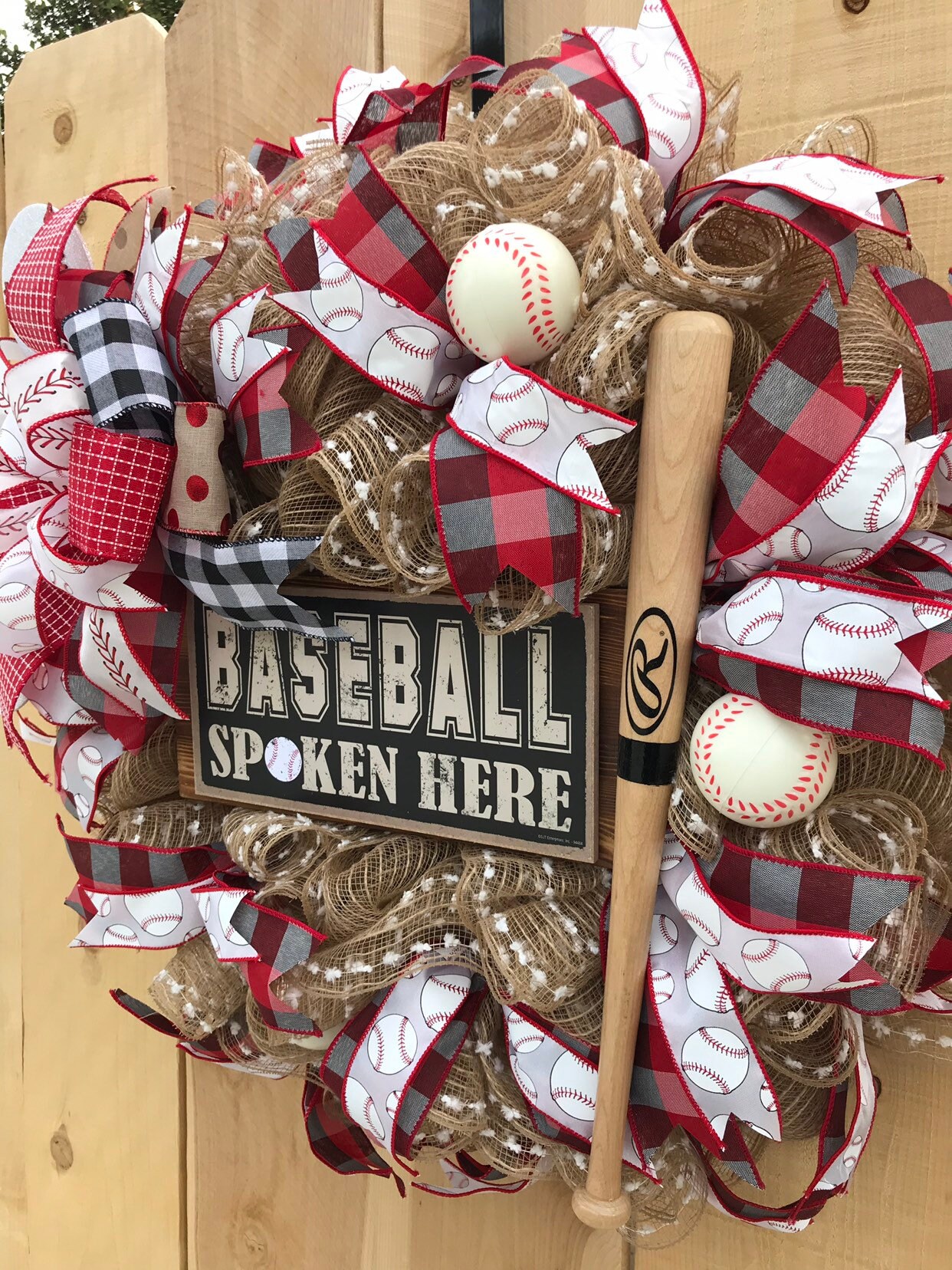 Baseball Wreath, Wreath for Front Door, Spring Wreath, Sports Wreath