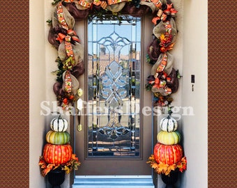 Fall Front Door Garland, Farmhouse Front Door Garland, Autumn Door Decor, Fall Farmhouse Porch Decor