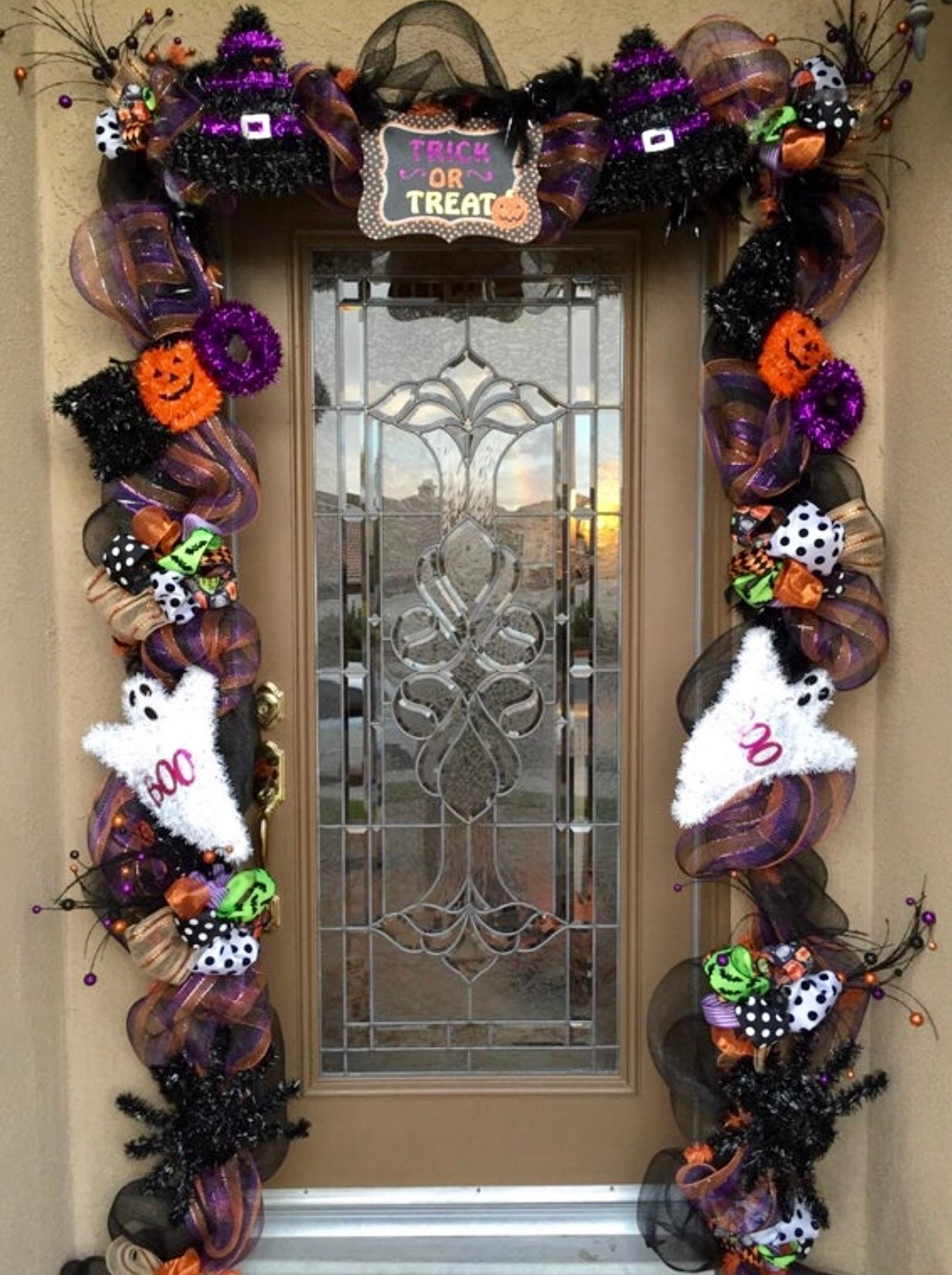 Halloween Garland, Halloween Front Door Decor, Halloween Door Swag ...