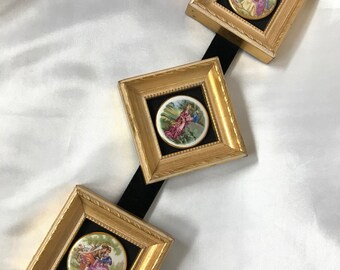 Vintage Sungott Art Studios Hand Enameled Portraits on Porcelain