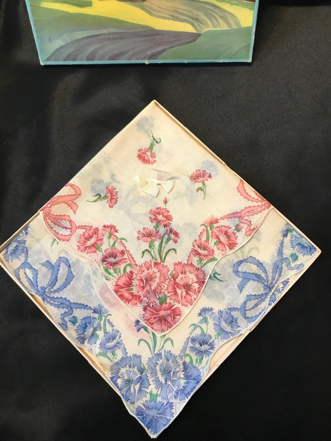 Two vintage ladies hankies in original box Etsy
