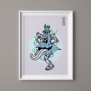 A5 Cute Yokai Monster - Japanese Kasa-Obake Art Print