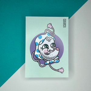 A6 Cute Yokai Monster - Japanese Hyottoko Mask Postcard Print