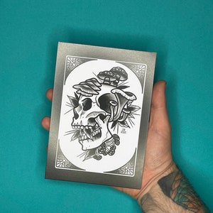 A6 Dotwork Skulls - Traditional Tattoo Art Print