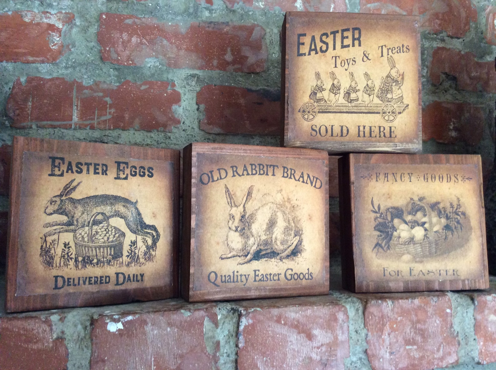 Easter Farmhouse Blocks Primitive Easter Easter Decorations Etsy