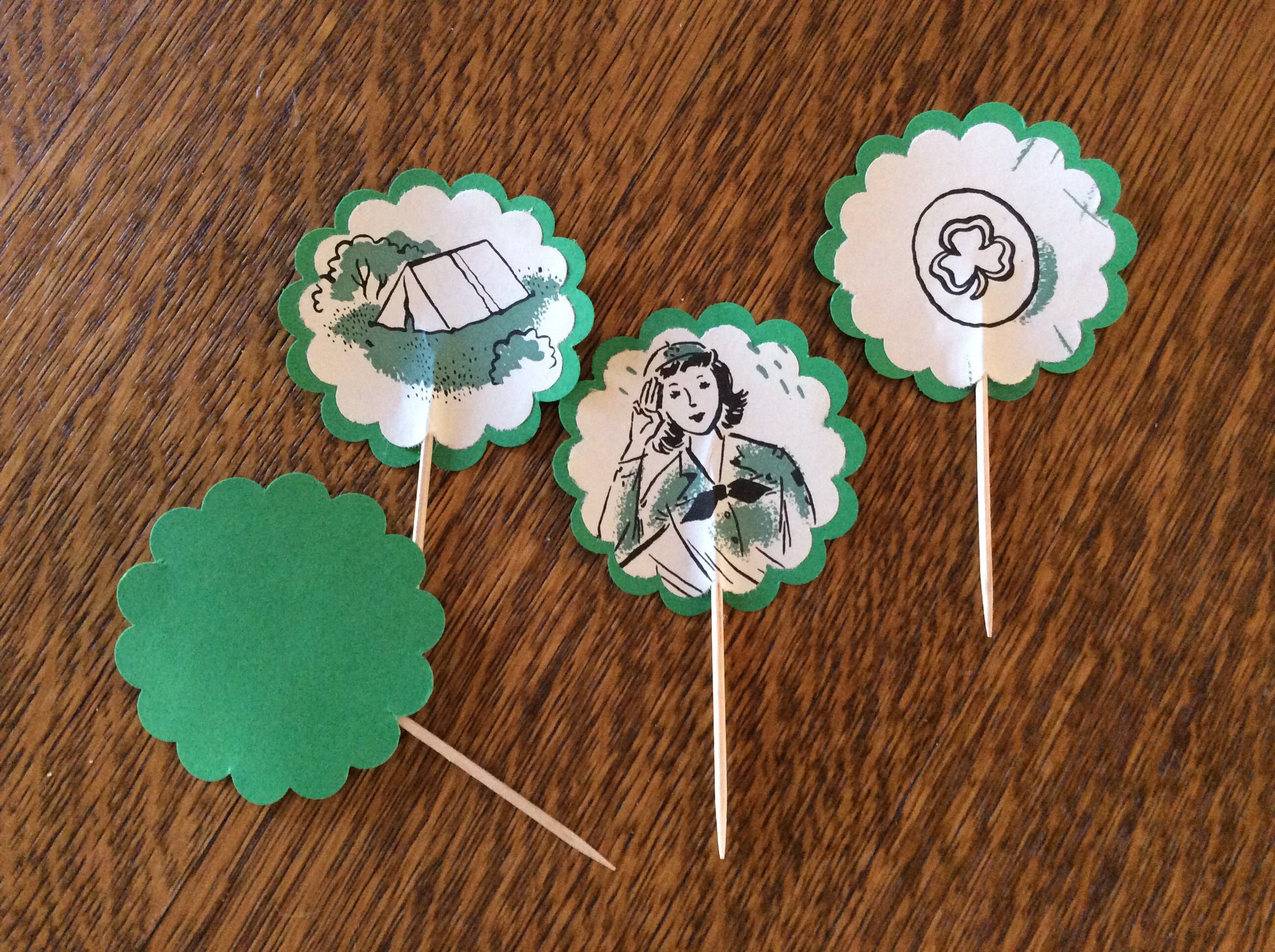 Vintage Girl Scout Cupcake Toppers Decoraciones de fiesta de Etsy