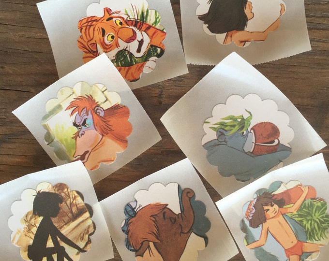 Jungle Book Stickers Vintage Jungle Book Birthday Party Favors Jungle