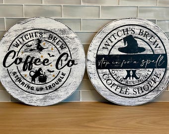 Farmhouse Halloween Coffee Bar Lazy Susan: Witches Brew Decor