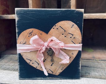 Upcycled Valentine Wood Sign: Shabby Chic French Country Decor