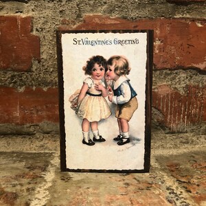 Farmhouse Country Vintage Valentines Day Decoration; Valentines Wood Block Sign; Primitive Valentines Day; Valentine&#39;s Day Gift; Valentines