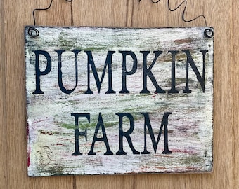 Farmhouse Pumpkin Sign: Rustic Fall Decor, Primitive Wood Wall Art