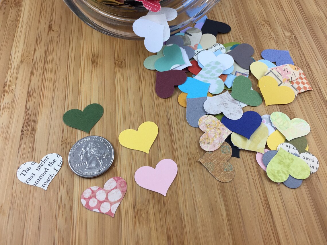 Recycled Paper Heart Punches Heart Die Cuts Small Heart Etsy