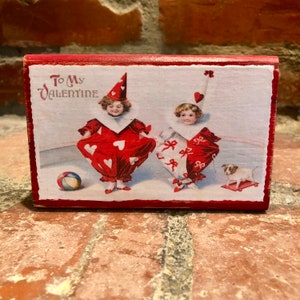 Vintage Valentine's Day Wood Block; Farmhouse Valentine Home Decoration; Valentine Tier Tray; Country Valentine Sign; Primitive Valentintine