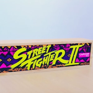 Street Fighter 2 Marquee Light Box Wood, Street Fighter 2 Light Box, Street Fighter 2 Wall Décor Marquee Sign, Arcade Marquee Light