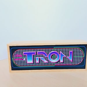 Tron Marquee Light Box Wood, Tron Light Box, Tron Wall Décor Marquee Sign, Arcade Marquee Light, Gift for Gamer Boyfriend