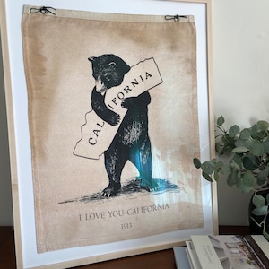 I love California flag Bear Hug Flag Framed California flag
