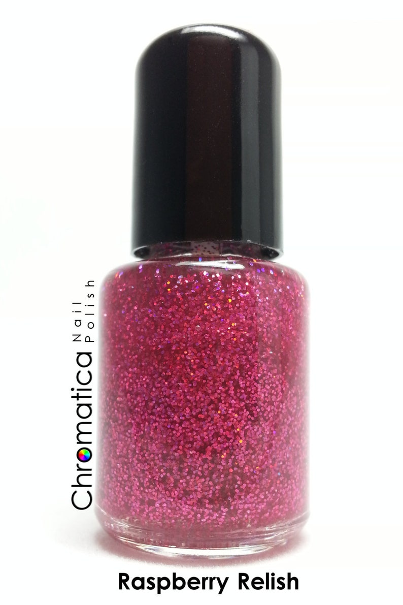 Raspberry Relish Valentines Day Nail Polish Dark Pink Holographic Glitter Nail Polish Glitter Nail Polish 5ml Mini Bottle Raspberry Relish Valentines Day Nail Polish Dark Pink Holographic Glitter Nail Polish Glitter Nail Polish 5ml Mini Bottle