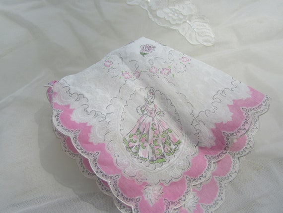 ROMANTIC LADY unused vintage sheer floral handker… - image 10