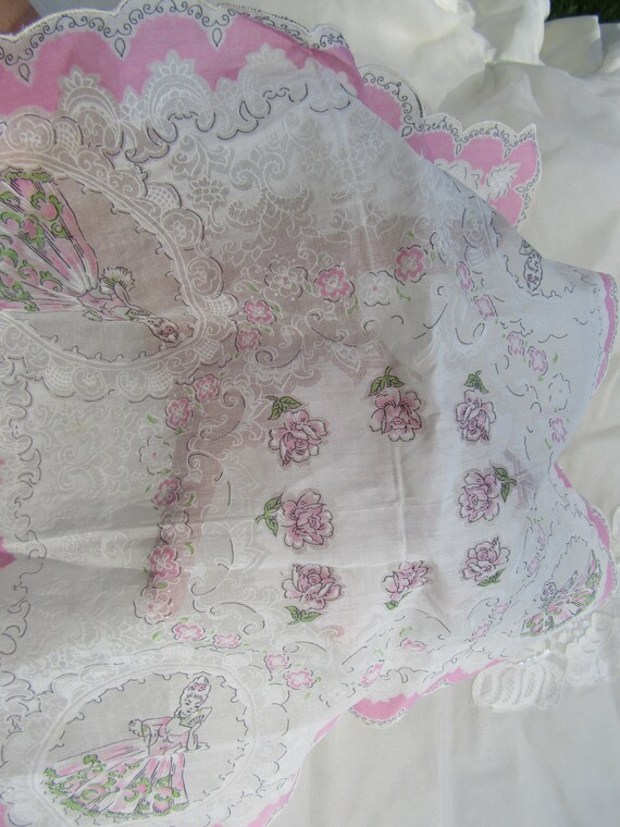 ROMANTIC LADY unused vintage sheer floral handker… - image 6