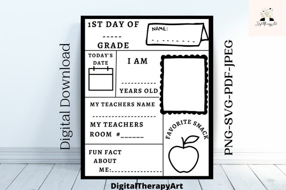 First day of school printable poster first day of school all | Etsy