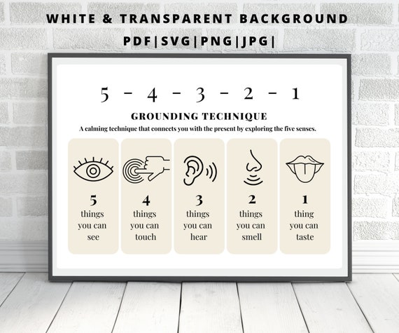 Grounding Therapy Techniques Digital Print Anxiety Etsy