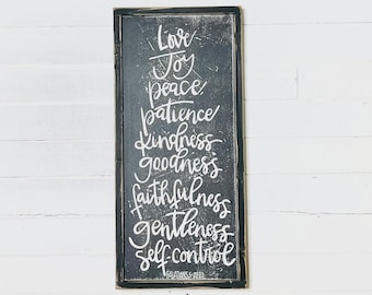 Fruit of the Spirit Wall Art, Galatians 5 22 23 Bible Verse Wall Decor, Love Joy Peace Patience Kindness Scripture Sign, Christian Gift
