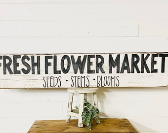 Fresh Flowers Sign Etsy