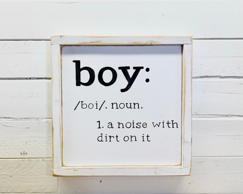 Boys Room Sign Boy Definition Wood Sign Boy Nursery Decor Etsy