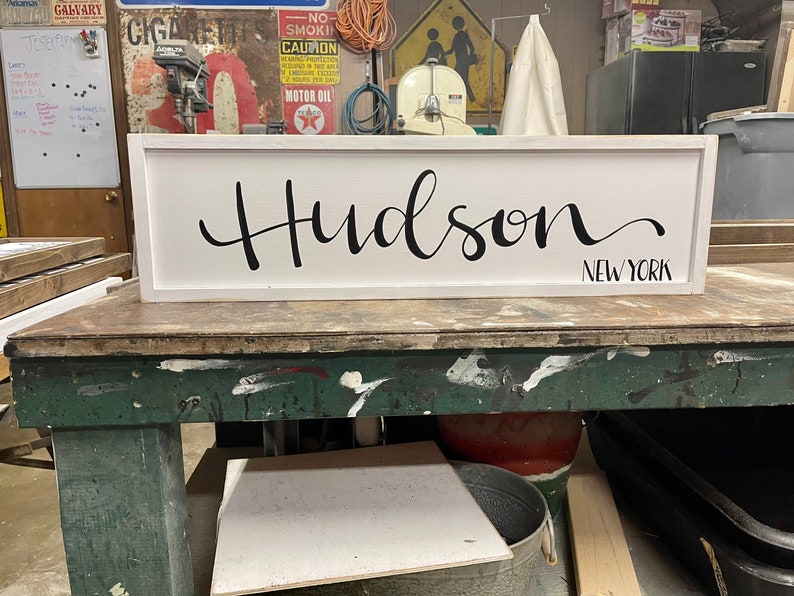 Custom Hometown City and State Sign, Personalize Wood Sign With Your ...