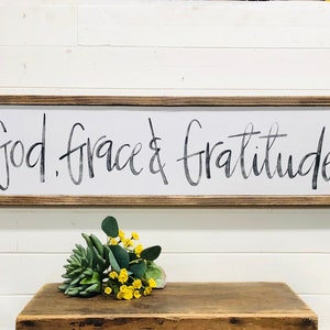 Gratitude Sign, Gods Grace, Gratitude GifWood Sign, Christian Wall Art, Christian Gift, Religious Wall Art, Spiritual, Farmhouse Style