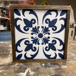 Tile Pattern, Decorative Sign, Farmhouse Tile, Housewarming Gift, Tile ...