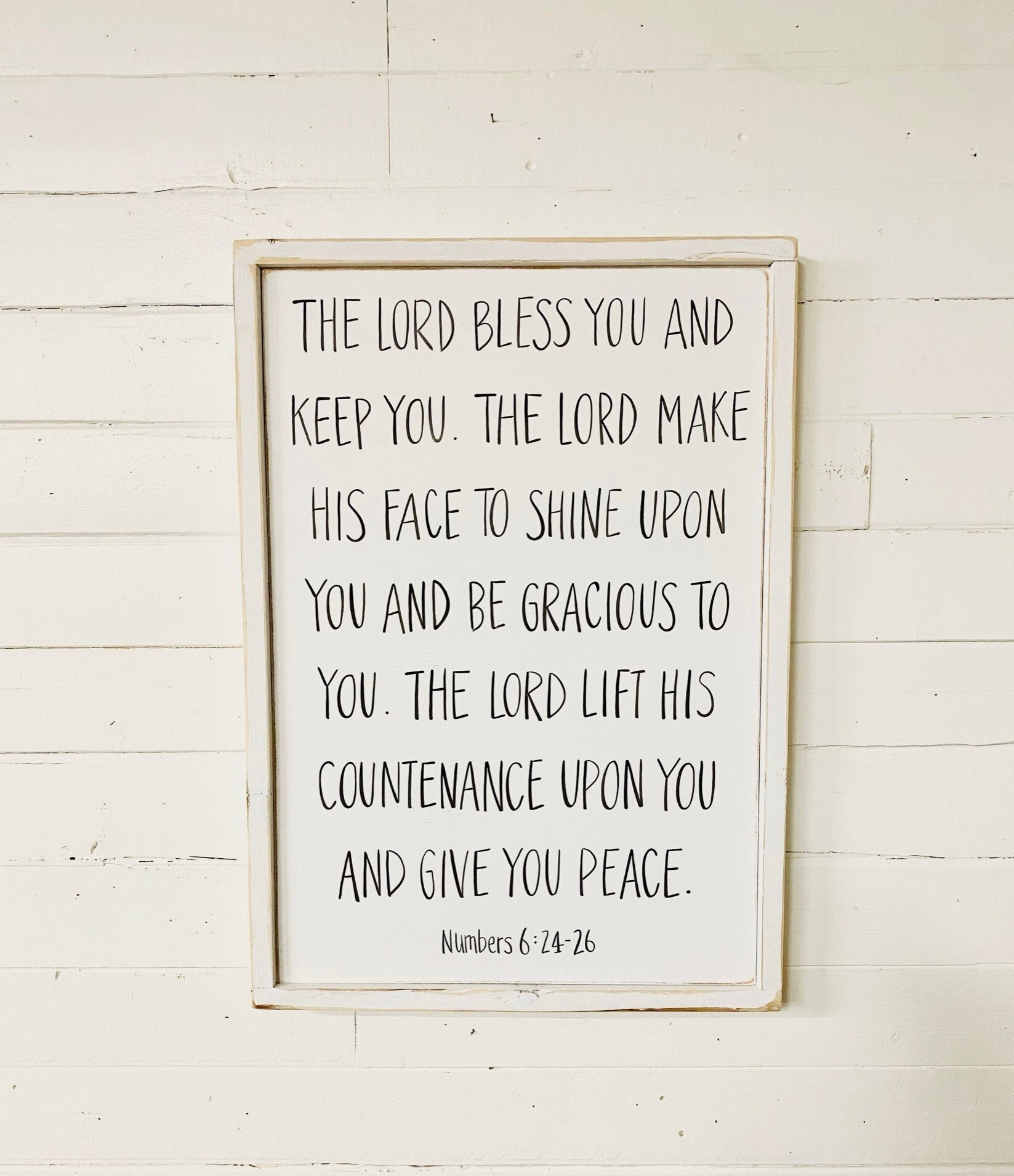 Poster Su Tela Numeri 6:24-26 'May The Lord Bless You' - Stampa Ispiratrice Cristiana 29x38 Cm, Pronta Da Appendere O Mettere In Tavolo
