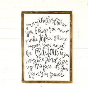 May The Lord Bless You And Keep You Wall Art, Numbers 6 24 26 Scripture Wall Decor, Christian Housewarming Gift, Numbers Bible Verse Sign