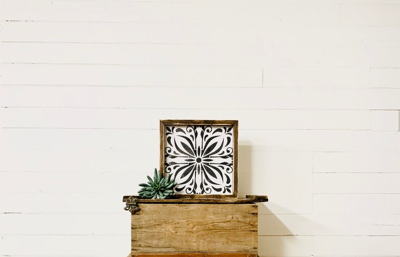 Tile Pattern, Decorative Sign, Farmhouse Sign, Wood Sign, Spanish Tile ...