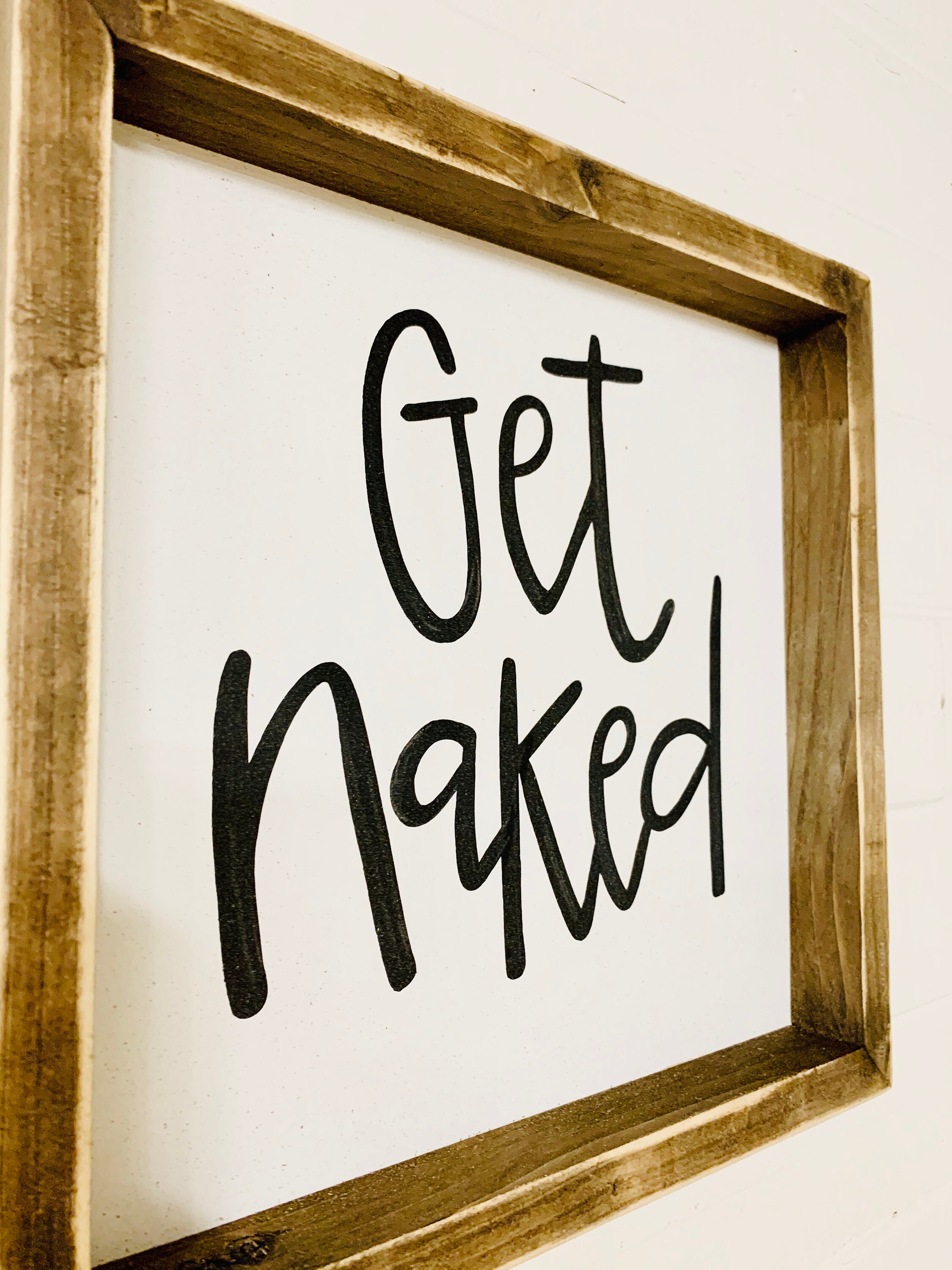 Get Naked Funny Bathroom Sign Get Naked Sign Bathroom Etsy