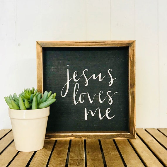 Jesus Loves Me Sign for Kids Room Wood Sign Christian Gift Etsy