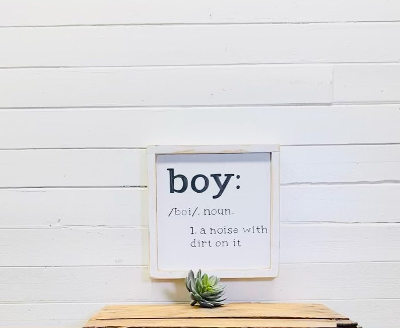 Boys Room Sign Boy Definition Wood Sign Boy Nursery Decor Etsy