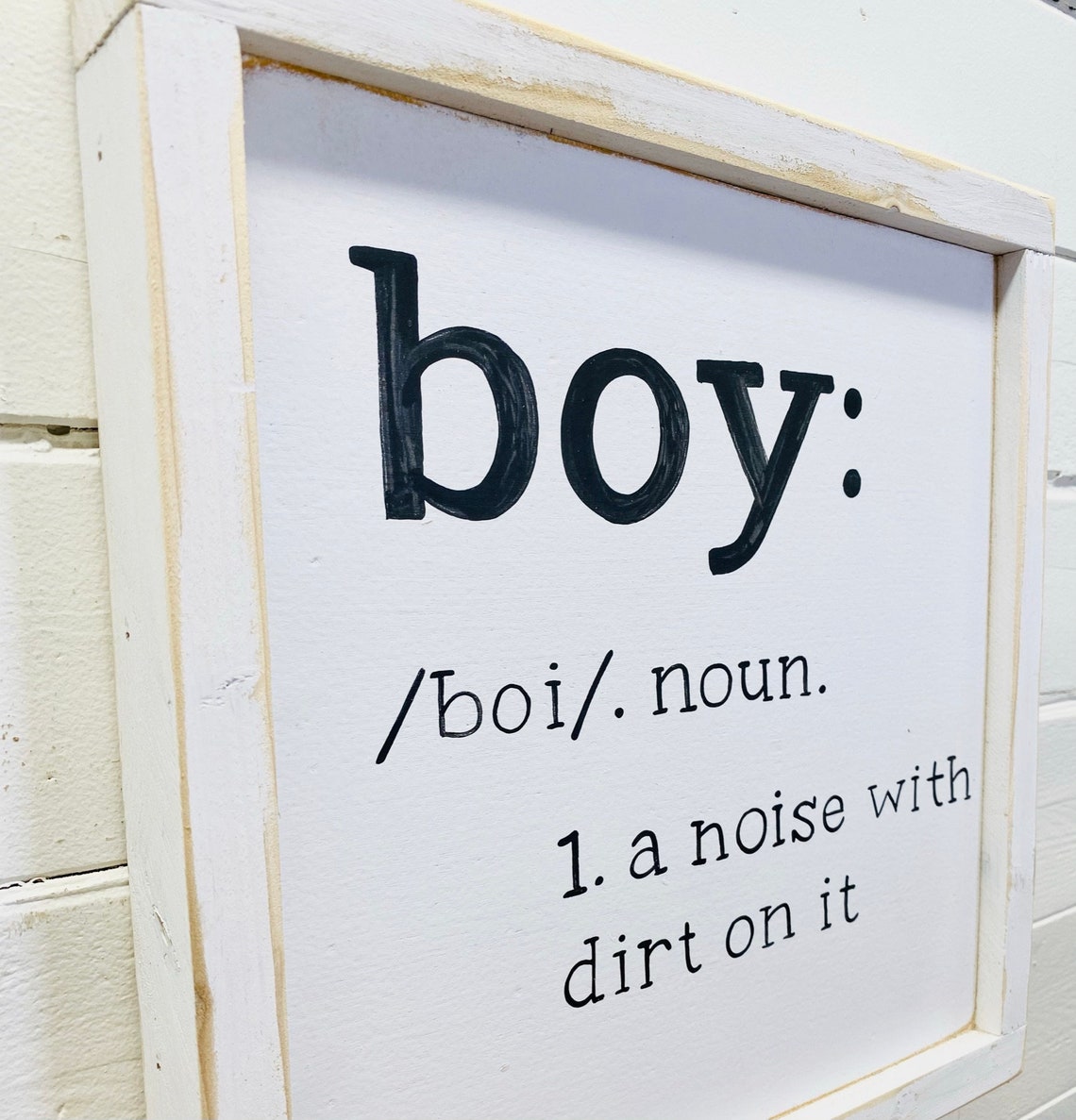 Boys Room Sign Boy Definition Wood Sign Boy Nursery Decor Etsy